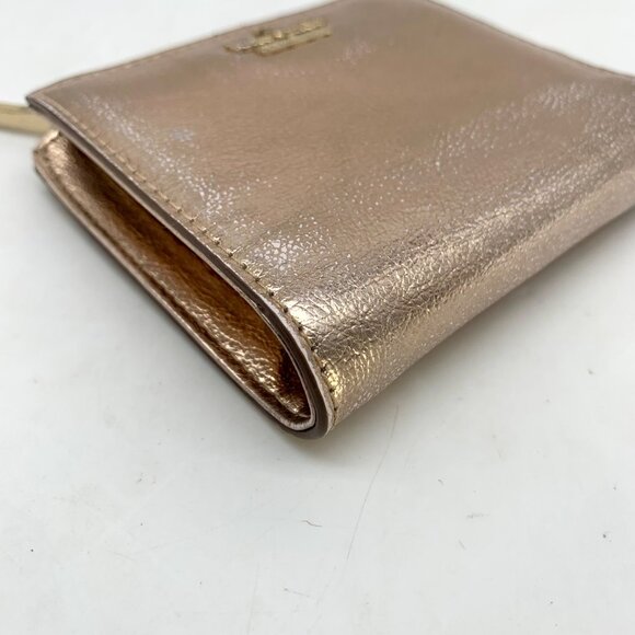 Kate Spade Cameron Street Metallic Rose Gold Bi-Fold Wallet - Picture 7 of 11